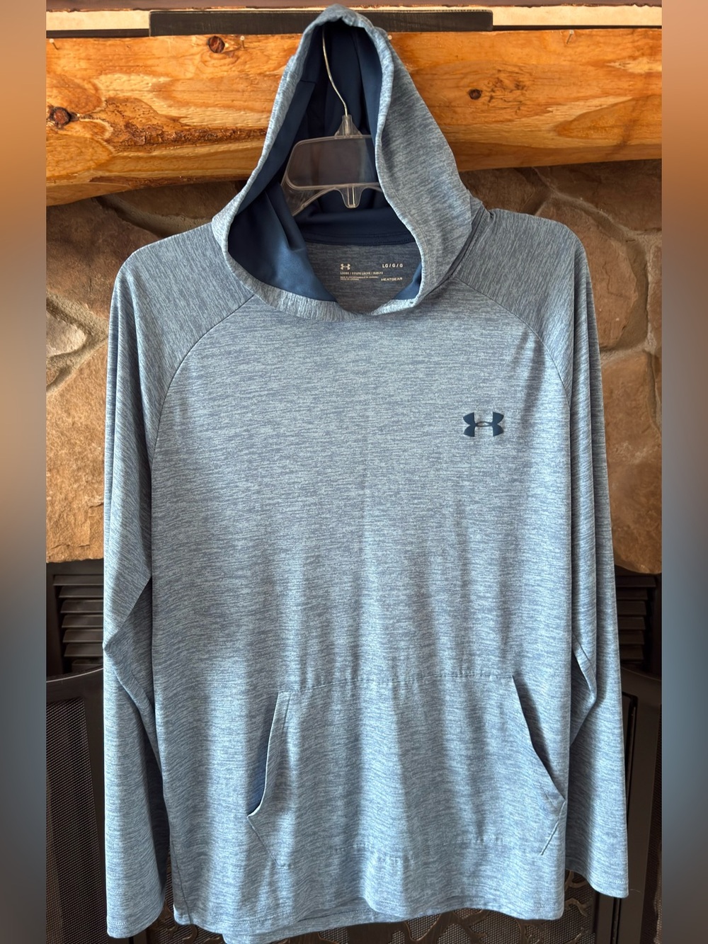 Under Armour Men’s Tech 2.0 Lightweight Blue Hoodie Long Sleeve Pullover - Picture 2 of 5
